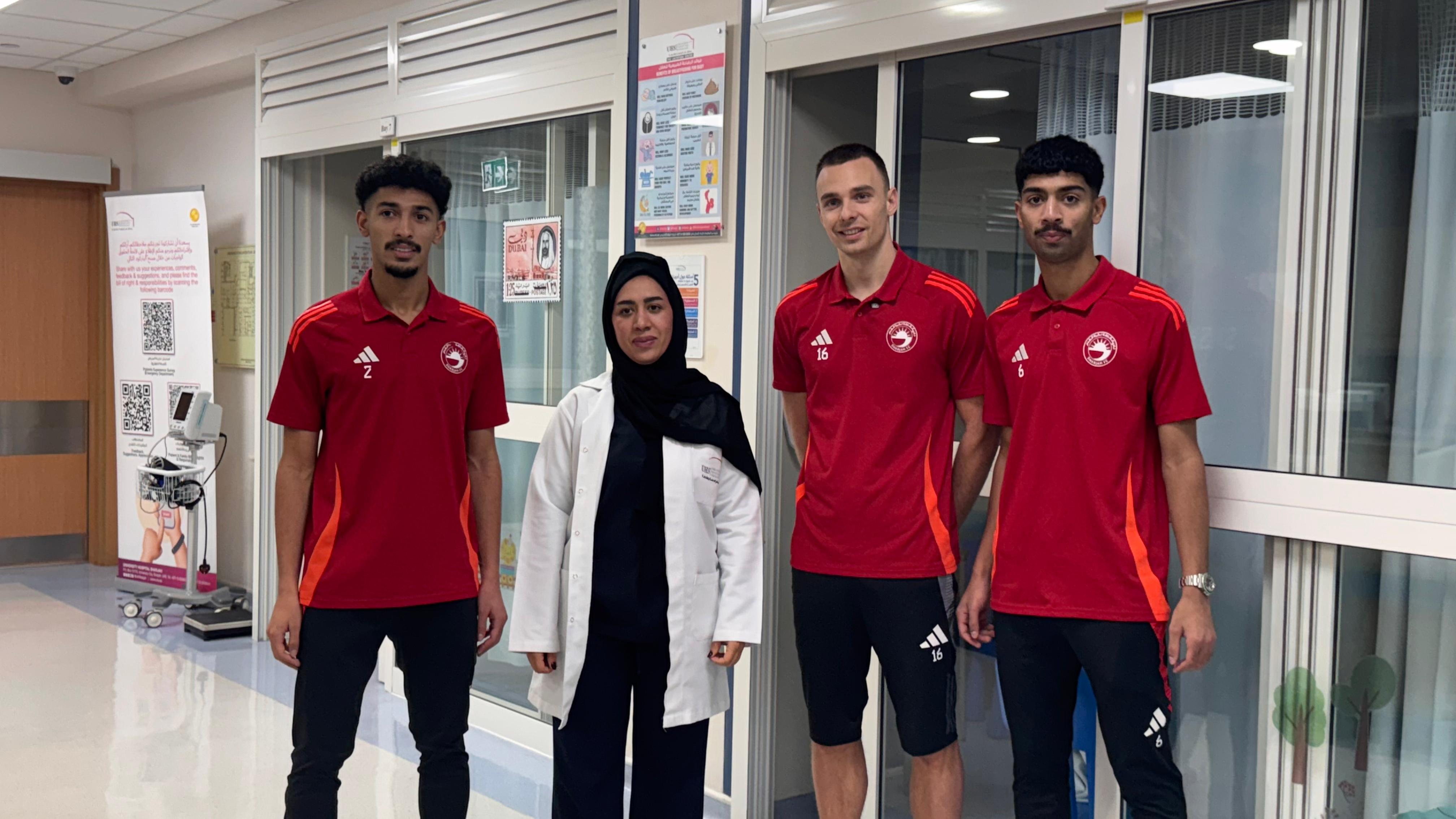  Sharjah Sports Club Players Visit University Hospital Sharjah